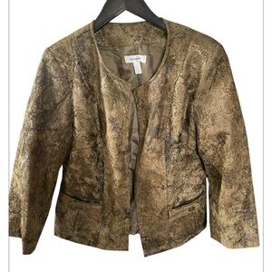 Dressbarn Women's Metallic Gold Blazer